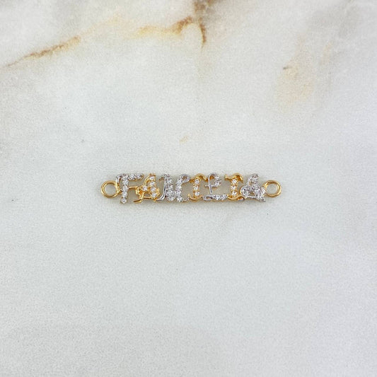 Charm Family 1.3gr / 3.5cm / White Zircons Two Yellow White Gold ©