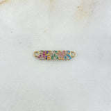 Charm Jesus 0.9gr / 2.5cm / Pink-Purple-Green-Lilac-Blue Zircons Two Yellow White Golds ©