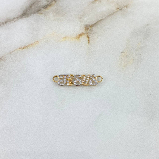 Charm Jesus 0.95gr / 2.5cm / White Zirconia Two Yellow White Gold ©