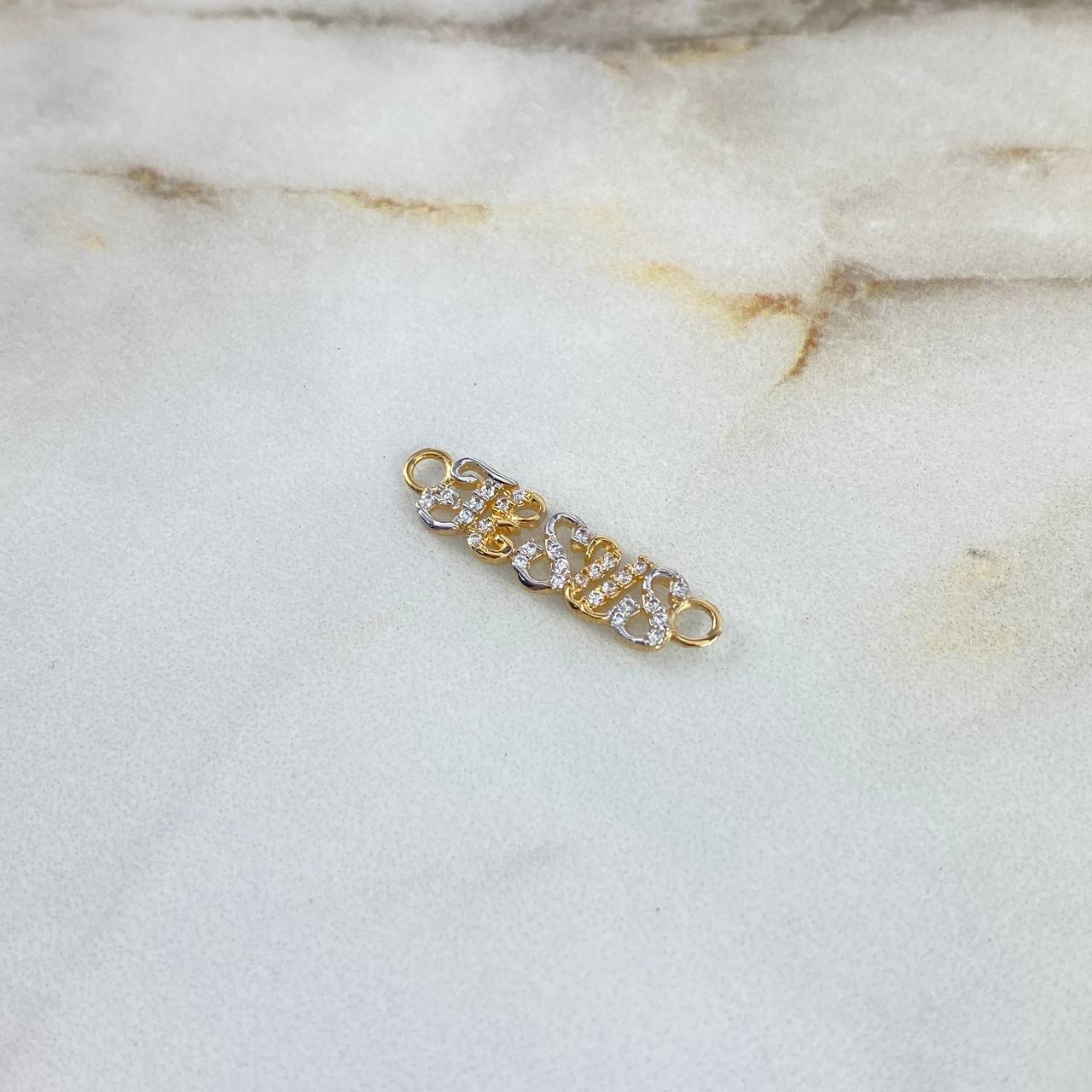 Charm Jesus 0.95gr / 2.5cm / White Zirconia Two Yellow White Gold ©