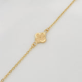 Pulso Trebol Aro Seguido 2.2gr / 7 1/2 in / 1.45mm Oro Amarillo 18K &