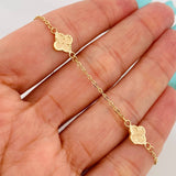 Pulso Trebol Aro Seguido 2.2gr / 7 1/2 in / 1.45mm Oro Amarillo 18K &