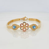 Pulso Flor Reticulado 12.25gr / 6 3/4 in / 4.05mm Oro Amarillo 18K &
