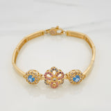 Pulso Flor Reticulado 12.25gr / 6 3/4 in / 4.05mm Oro Amarillo 18K &