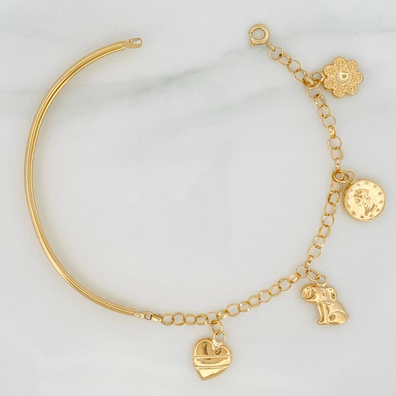 Pulso Charms 5.8gr / 7 in / 4.05mm Oro Amarillo 18K &