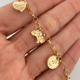 Pulso Charms 5.8gr / 7 in / 4.05mm Oro Amarillo 18K &