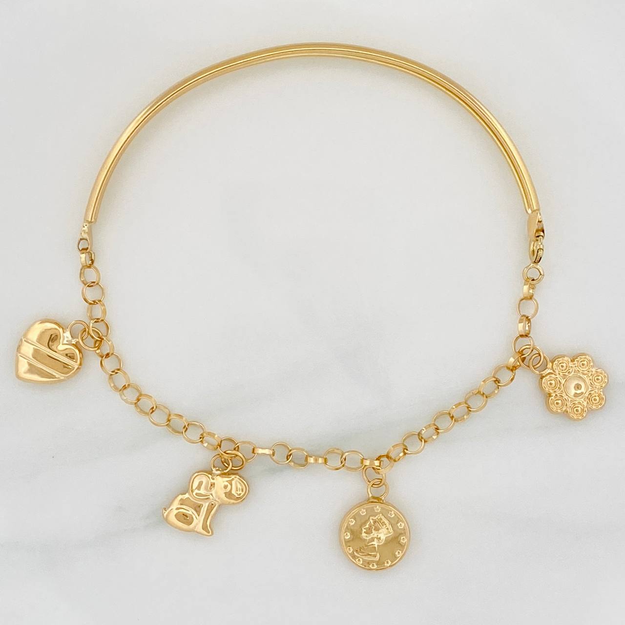 Pulso Charms 5.8gr / 7 in / 4.05mm Oro Amarillo 18K &
