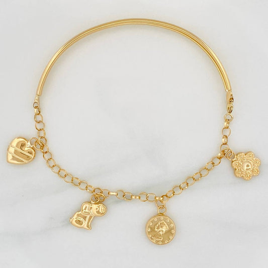 Pulso Charms 5.8gr / 7 in / 4.05mm Oro Amarillo 18K &