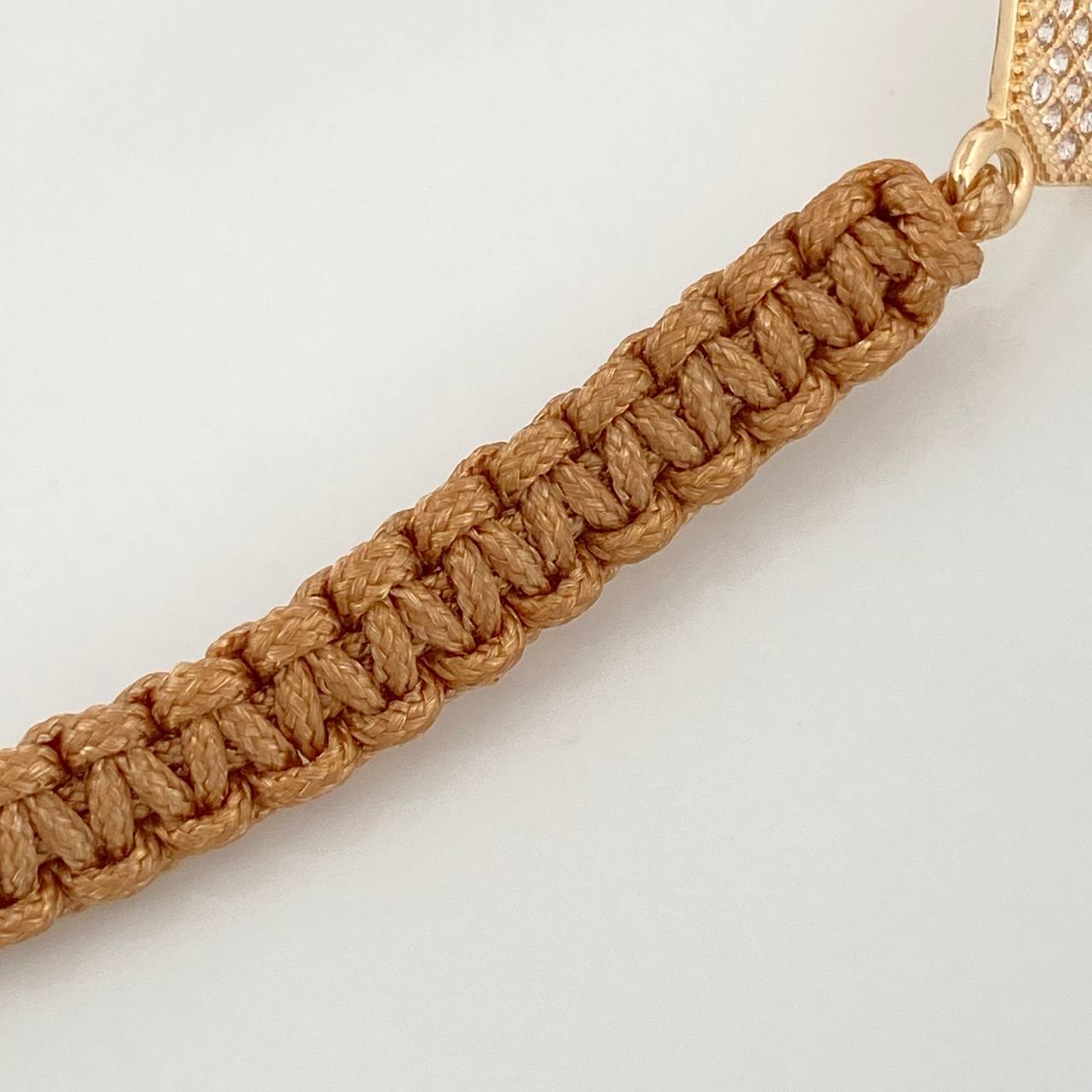 Pulsera Tejida Caqui Corazon 1gr / Oro Amarillo 18K &