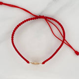 Woven Red Bracelet Virgin of Guadalupe 1.15gr / Yellow Gold 18K &