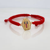 Woven Red Bracelet Virgin of Guadalupe 1.15gr / Yellow Gold 18K &