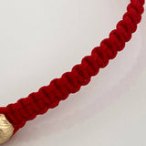 Pulsera Tejida Roja Corona 3.3gr / 6mm Tres Oros 18K &