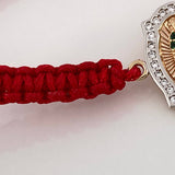 Pulsera Tejida Roja Virgen de Guadalupe 1.95gr / Tres Oros 18K &