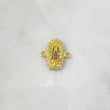 Charm Virgin Guadalupe Double Silhouette 3.45gr / 2cm / White Green Fuchsia Zircons 18K Yellow Gold