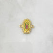 Charm Virgin Guadalupe Double Silhouette 3.3gr / 2cm / White Green Fuchsia Zircons 18K Yellow Gold