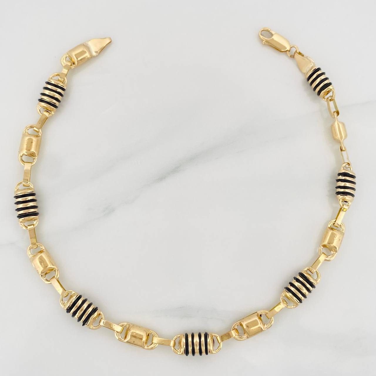 Rustic Barrel Anklet 9.1g / 10 1/4 in / 6.2mm Yellow Gold 18K