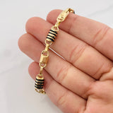 Rustic Barrel Anklet 9.1g / 10 1/4 in / 6.2mm Yellow Gold 18K