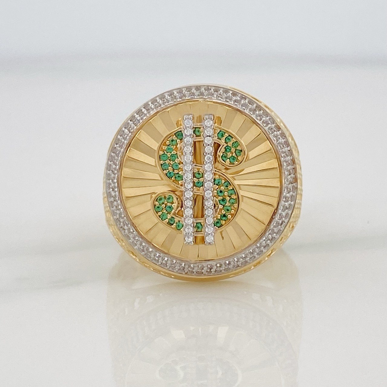 Libra Sign Ring 11.5g / T11 1/2 Two Golds Yellow White 18K