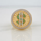 Libra Sign Ring 11.5g / T11 1/2 Two Golds Yellow White 18K