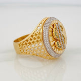 Libra Sign Ring 11.5g / T11 1/2 Two Golds Yellow White 18K