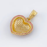 Pendant Solid Heart 4.45gr / 1 in / Yellow Gold 18K