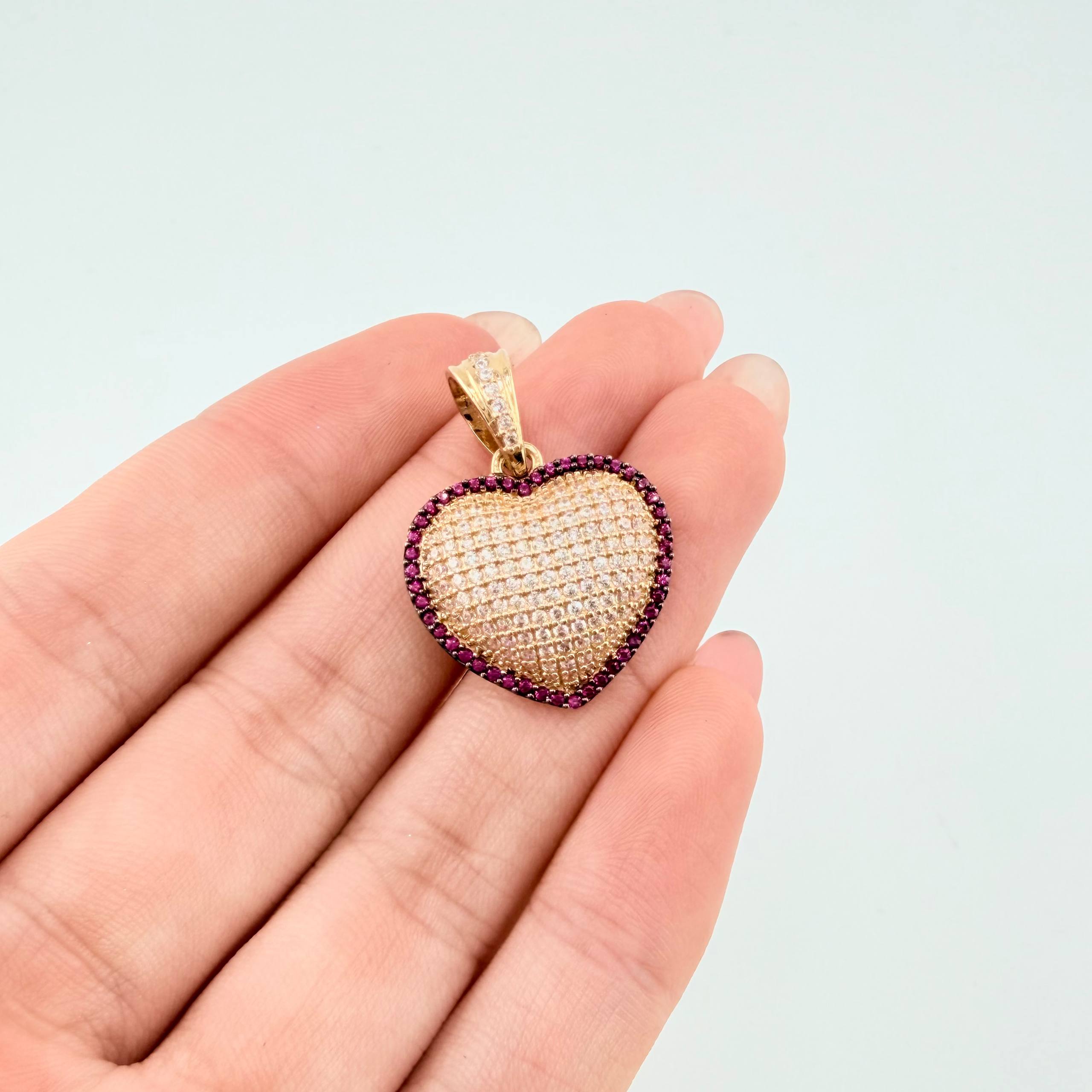 Pendant Solid Heart 4.45gr / 1 in / Yellow Gold 18K