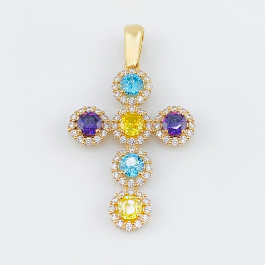 Dije Cruz Tupido 3.85gr / 1 1/2 in / Oro Amarillo 18K