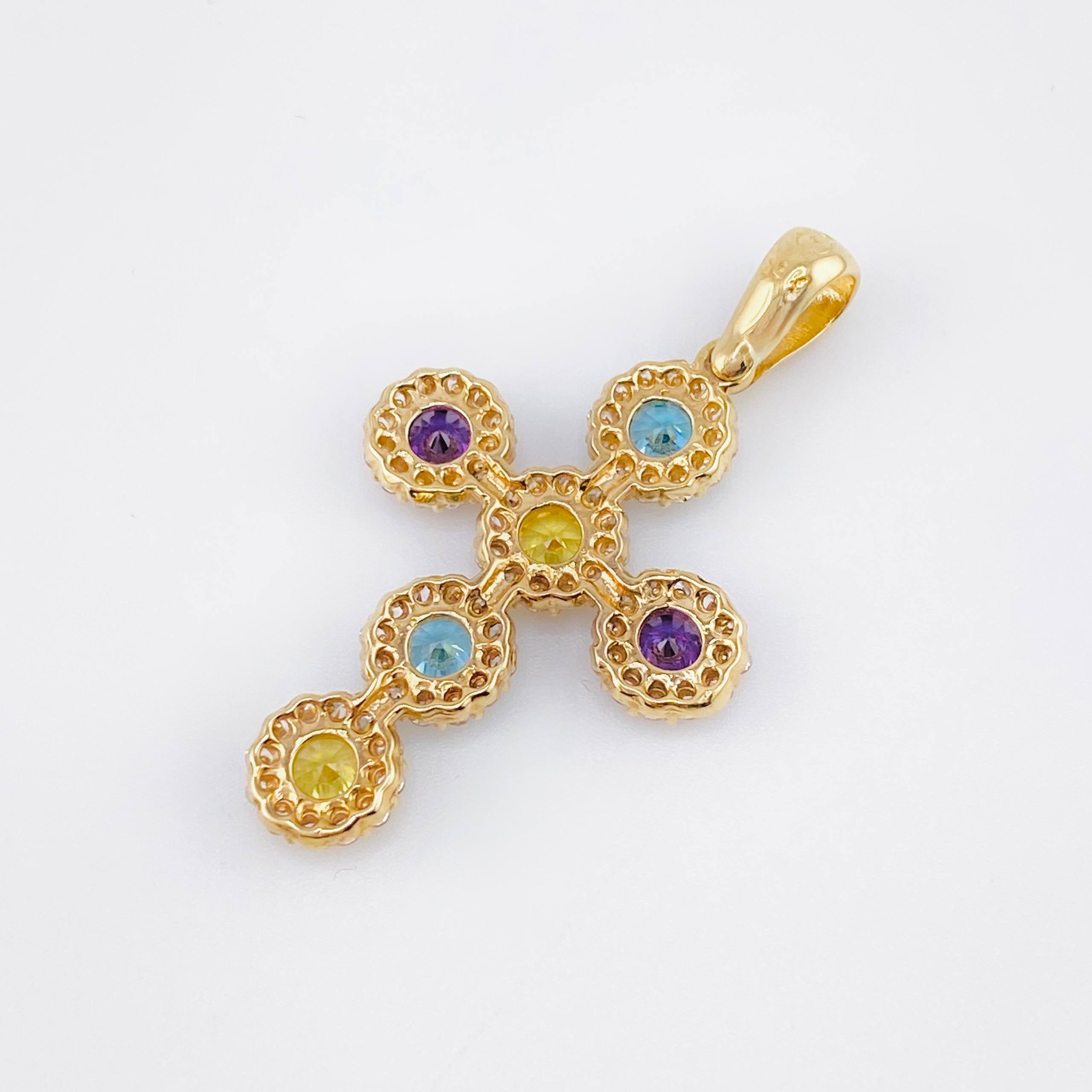 Dije Cruz Tupido 3.85gr / 1 1/2 in / Oro Amarillo 18K