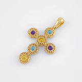 Dije Cruz Tupido 3.85gr / 1 1/2 in / Oro Amarillo 18K