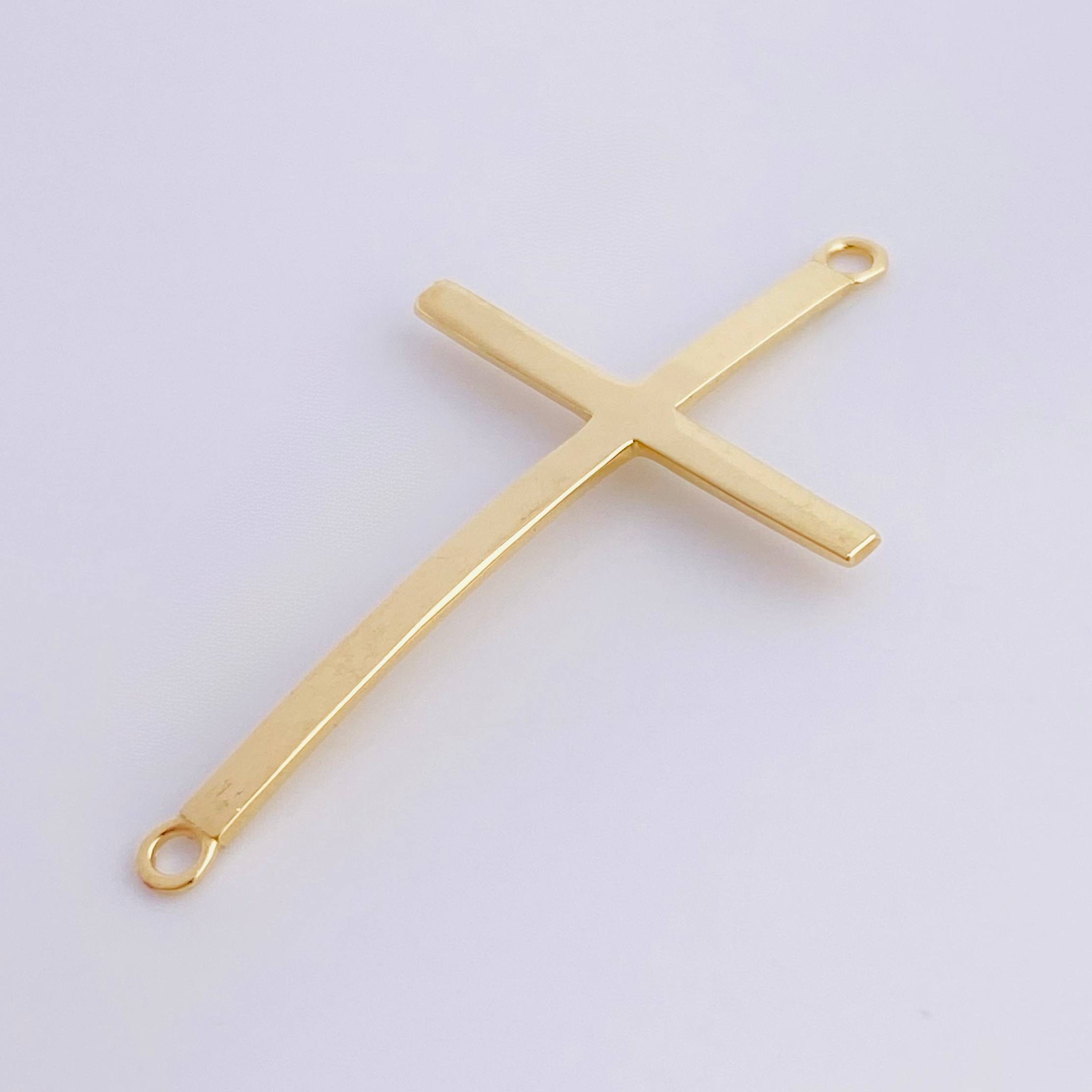 Herraje Cruz Curva 1.5gr / 1 1/2 in / Oro Amarillo 18K ©