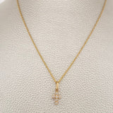 Set Cadena y Dije Lazo + Cruz 1.45gr / 15 3/4 in / Oro Amarillo 18K &