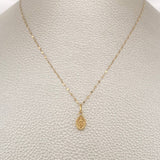 Set Cadena y Dije Flor Espejo + Virgen Milagrosa 0.65gr / 19 3/4 in / Oro Amarillo 18K &