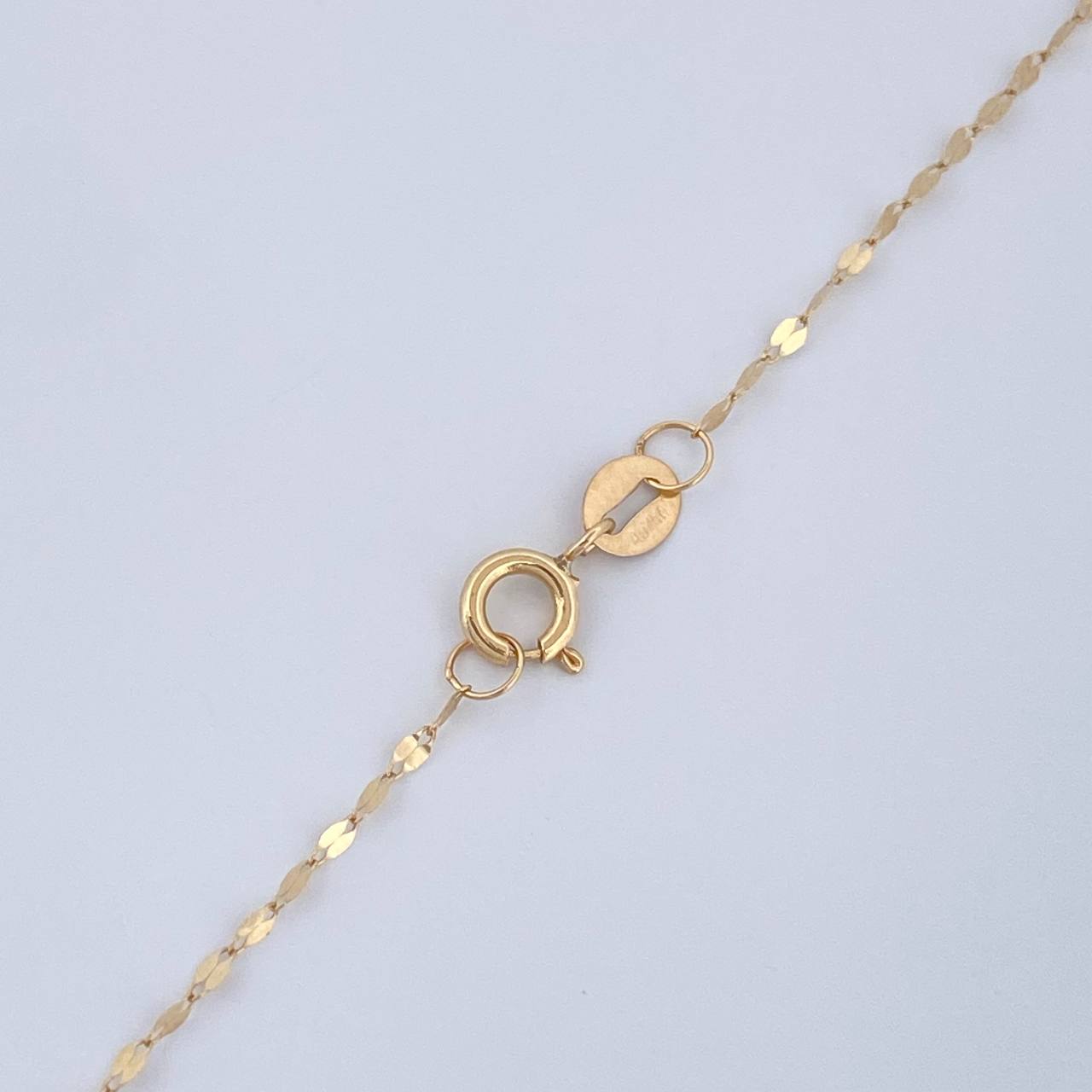 Set Cadena y Dije Flor Espejo + Cruz 0.55gr / 17 3/4 in / Oro Amarillo 18K &