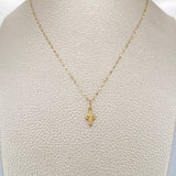 Set Cadena y Dije Flor Espejo + Cruz 0.65gr / 17 1/2 in / Oro Amarillo 18K &