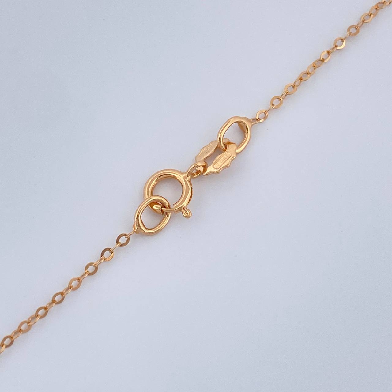 Set Cadena y Dije Aro Seguido + Cruz 1.35gr / 17 3/4 in / Oro Rosa 18K &