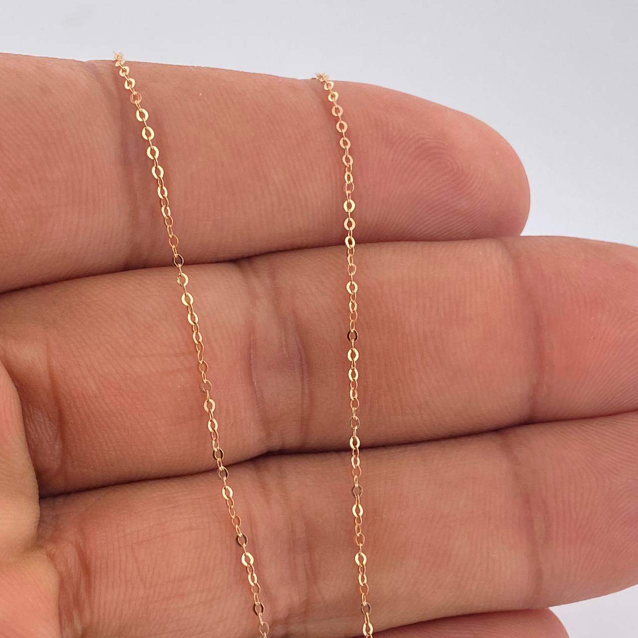 Set Cadena y Dije Aro Seguido + Cruz 1.35gr / 17 3/4 in / Oro Rosa 18K &