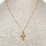 Set Cadena y Dije Aro Seguido + Cruz 1.35gr / 17 3/4 in / Oro Rosa 18K &