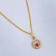 Set Cadena y Dije Mini Cubana + Circulo 1.7gr / 17 1/2 in / Oro Amarillo 18K &