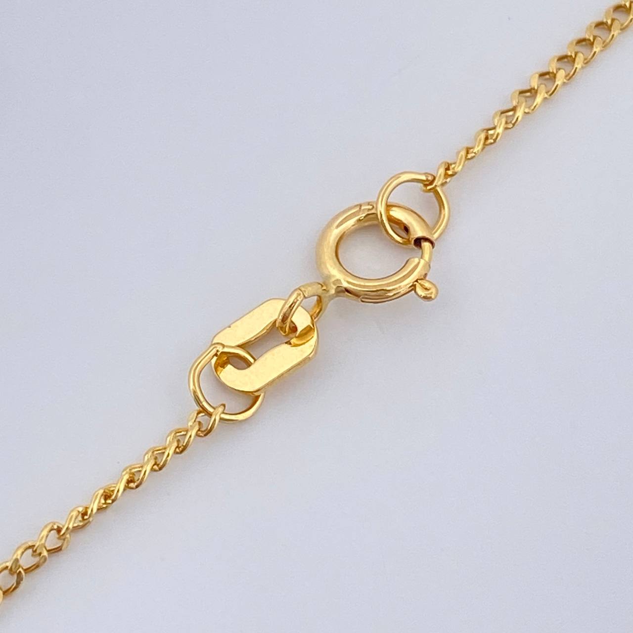 Set Cadena y Dije Mini Cubana + Circulo 1.7gr / 17 1/2 in / Oro Amarillo 18K &