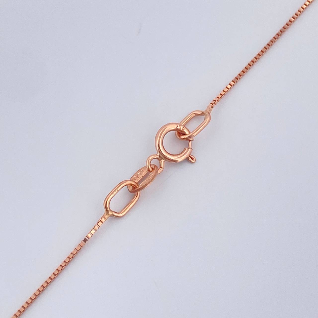 Set Cadena y Dije Veneciana + Trebol 2.2gr / 17 3/4 in / Oro Rosa 18K &