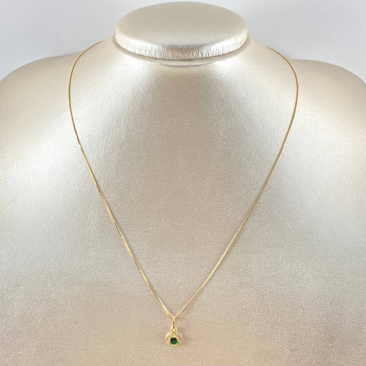 Venetian Chain and Pendant Set + Flower 1.4gr / 17 3/4 in / 18K Yellow Gold ©
