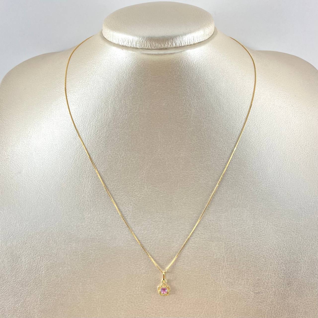 Set Cadena y Dije Veneciana + Flor 1.45gr / 17 3/4 in / Oro Amarillo 18K