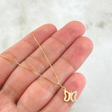 Set Cadena y Dije Veneciana + Silueta Mariposa 1.55gr / 17 3/4 in / Oro Amarillo 18K