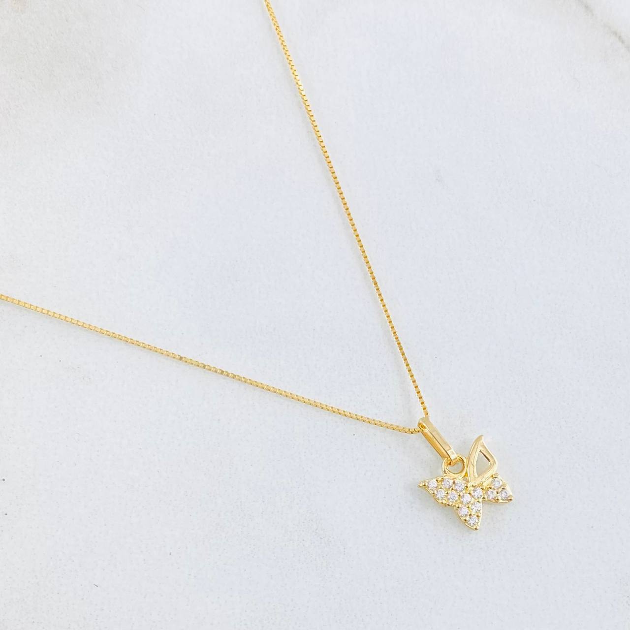 Venetian Chain and Pendant Set + Butterfly 1.45gr / 17 3/4 in / 18K Gold