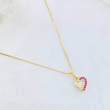 Set Cadena y Dije Veneciana + Corazón Estrella 1.35gr / 17 3/4 in / Oro Amarillo 18K