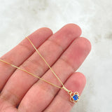 Set Cadena y Dije Veneciana + Flor 1.45gr / 17 3/4 in / Oro Amarillo 18K ©