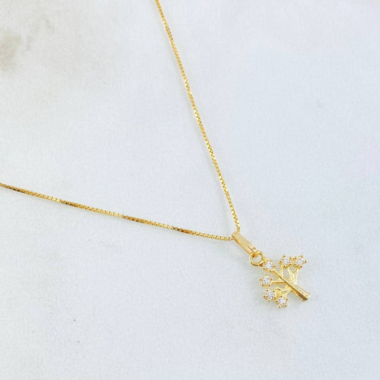Set Cadena y Dije Veneciana + Arbol 1.9gr / 17 3/4 in / Oro Amarillo 18K ©