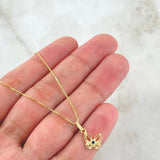 Set Cadena y Dije Veneciana + Mariposa Filigrana 2.35gr / 17 3/4 in / Oro Amarillo 18K ©