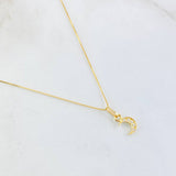 Set Cadena y Dije Veneciana + Luna 1.35gr / 17 3/4 in / Oro Amarillo 18K *