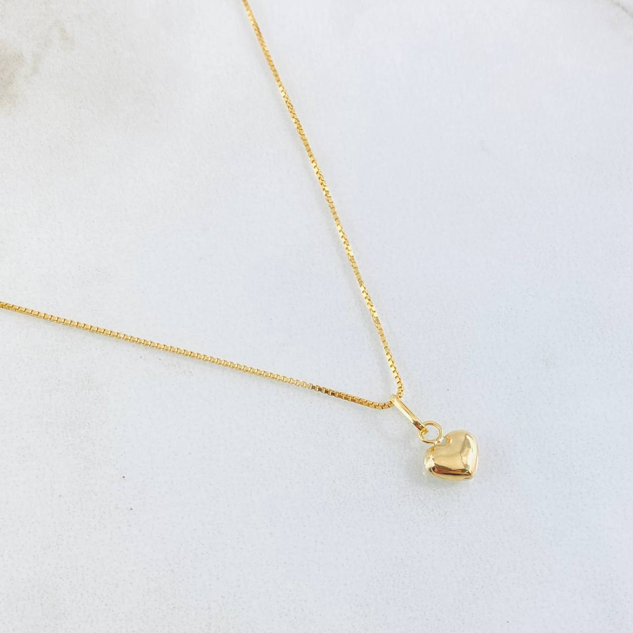 Venetian Chain and Pendant Set + Heart 2gr / 17 3/4 in / 18K Gold